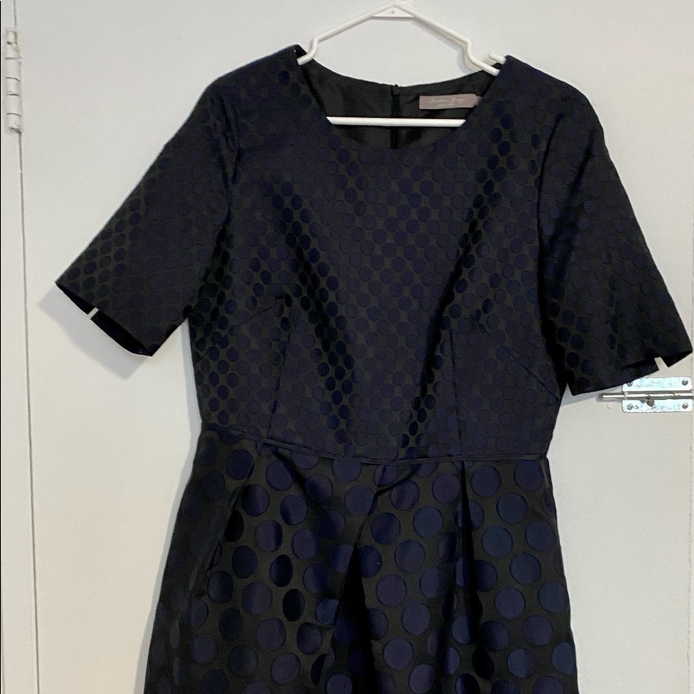 Dark blue polka dot cocktail dress Christian Berg Size M brandnew